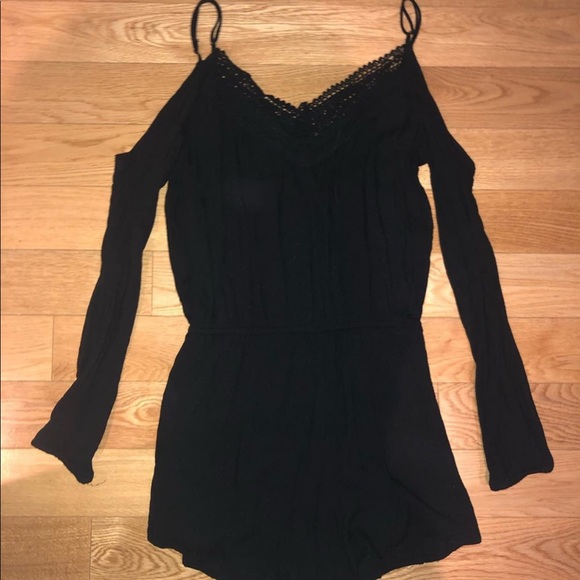 Other - Black Longsleeve romper with shoulders shown Other - Black Longsleeve romper with shoulders shown